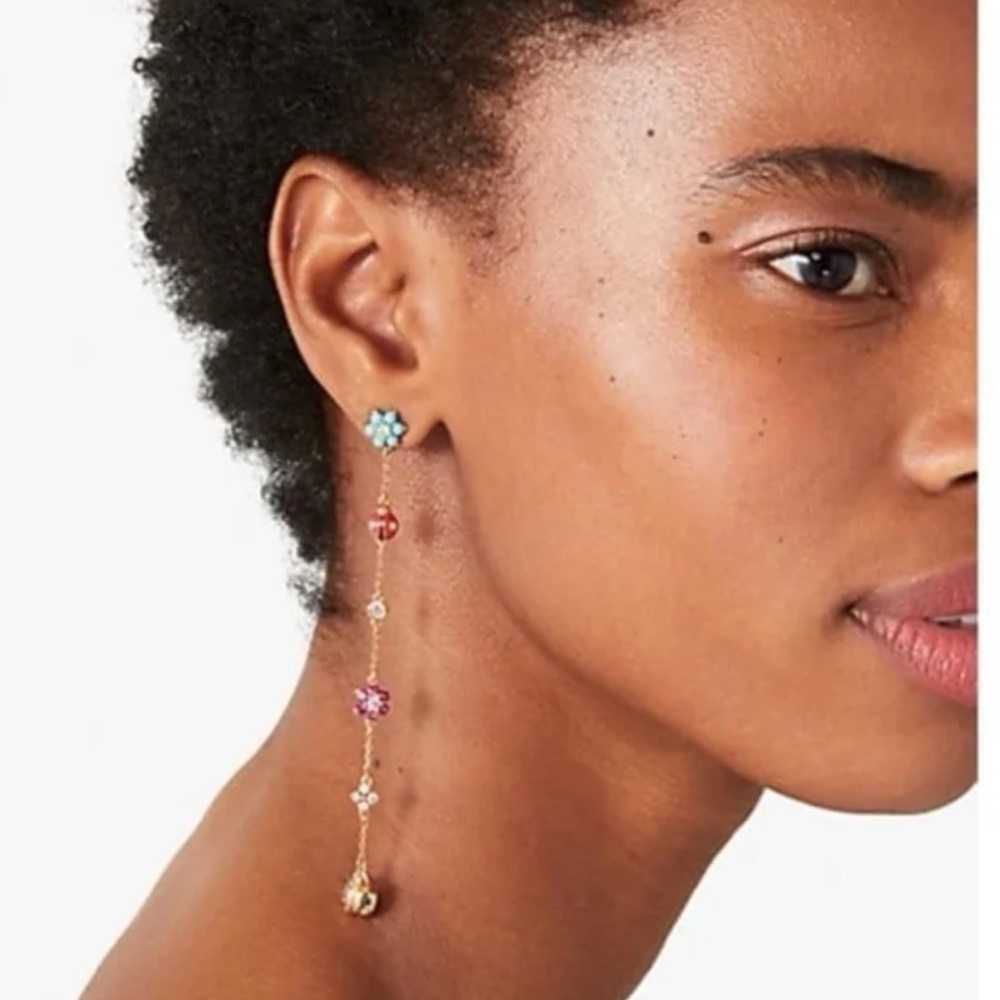 $88 Kate Spade Nature Walk Ladybug Linear Earrings - Picture 2 of 7